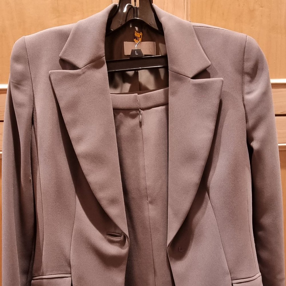 Tan Badgley Mischka Skirt Suit